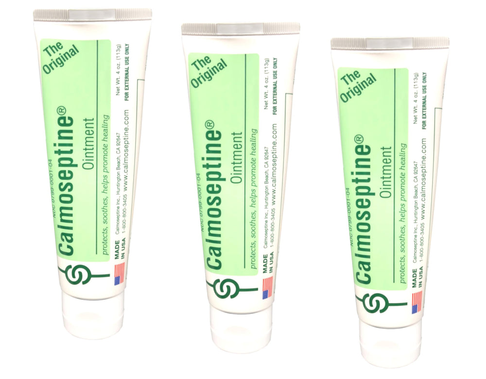 Calmoseptine ointment tube in-use scenario for everyday skin care.