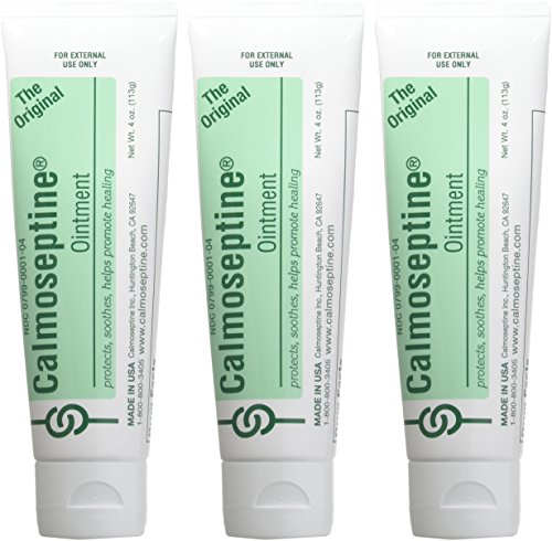 Calmoseptine ointment being applied to skin for soothing care