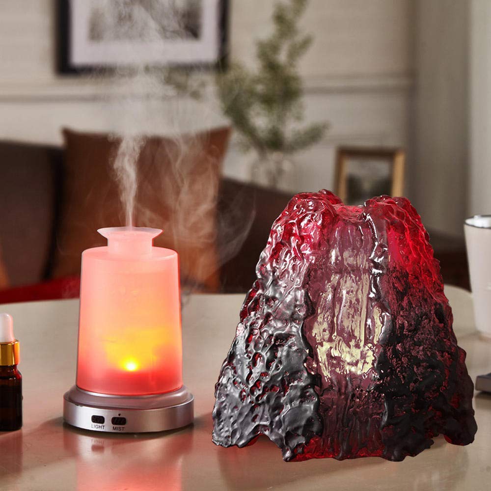 CALOVER Volcano Diffuser in a bedroom setup for night light and aroma