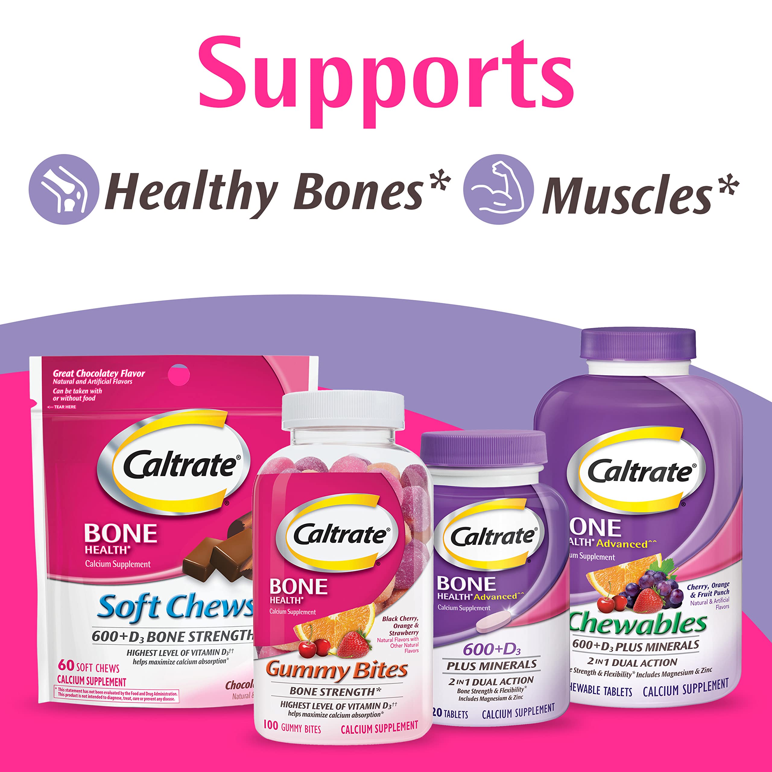 Caltrate 600 Plus D3 bottle with glass suggests adding it to a daily health routine.