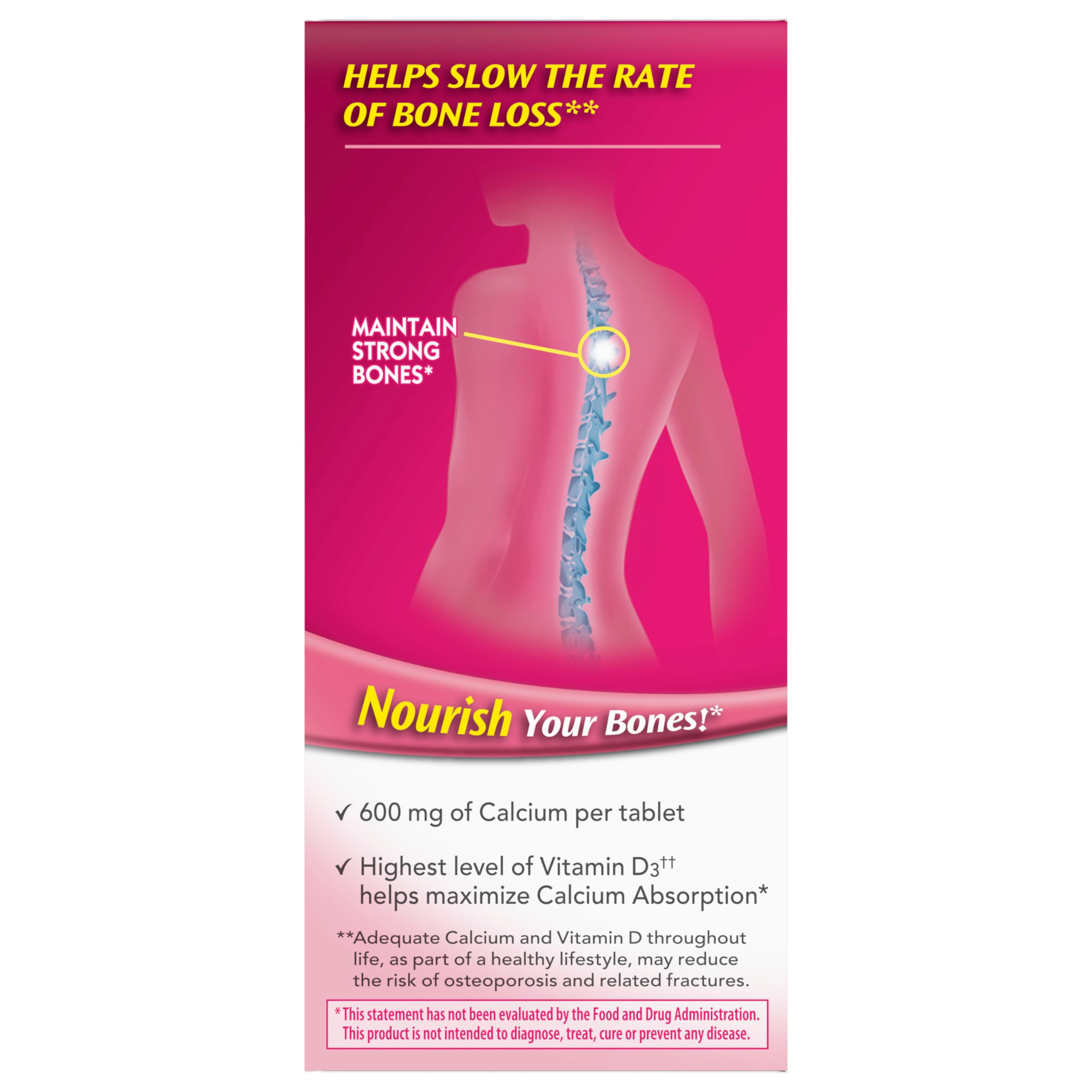 Caltrate 600 Plus D3 measuring spoon demonstrates simple dosing guidance.