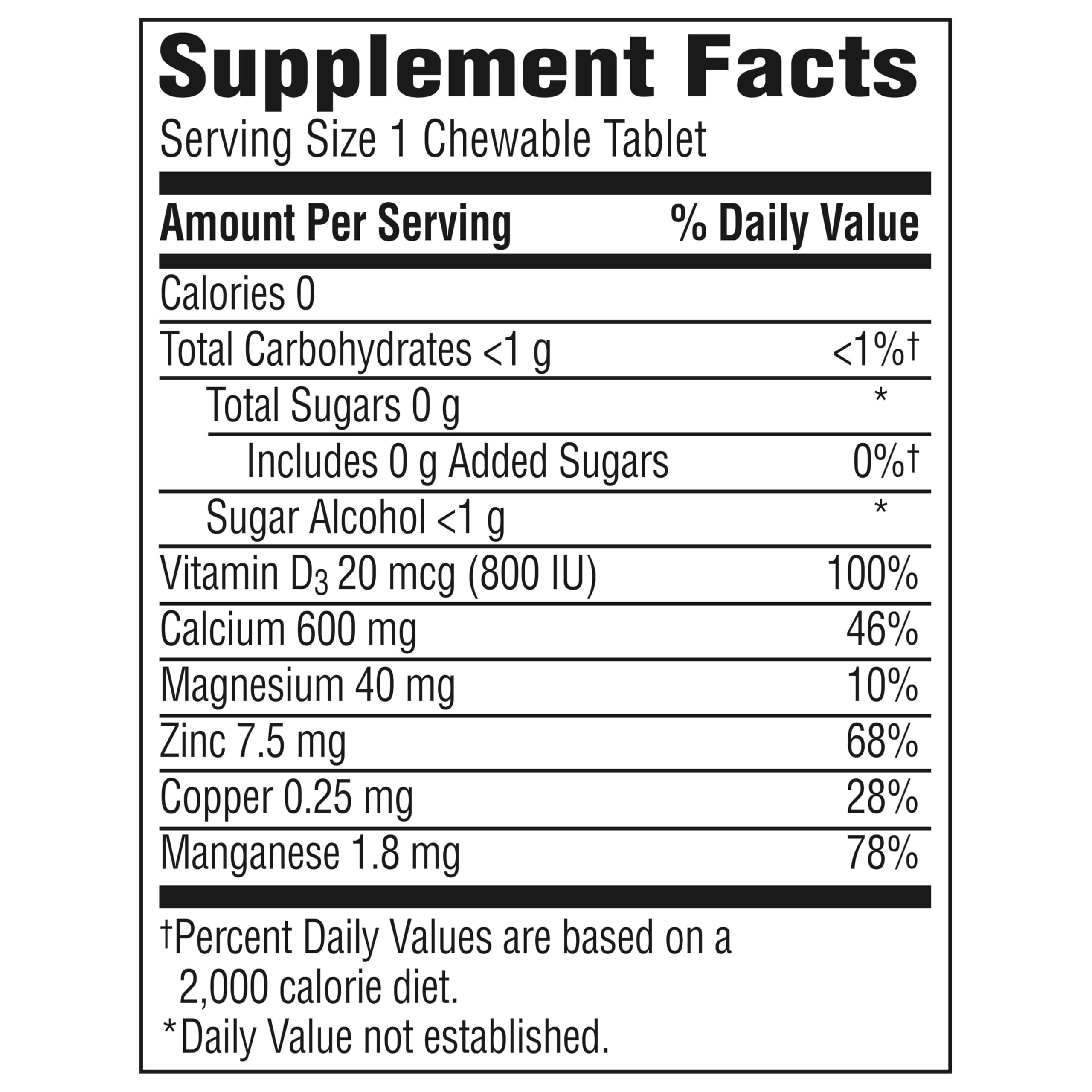 Caltrate sin azúcar, opción dulce sin calorías añadidas.