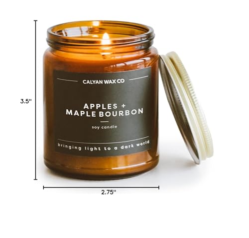Calyan Wax Co. Apples and Maple Bourbon candle gift-ready packaging
