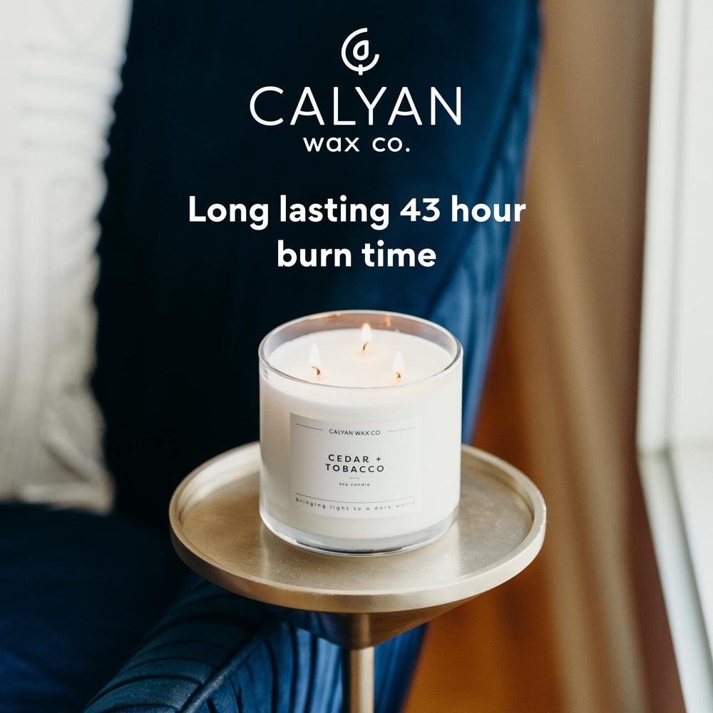 Calyan Wax Co. 3 cotton wicks closeup for clean burn