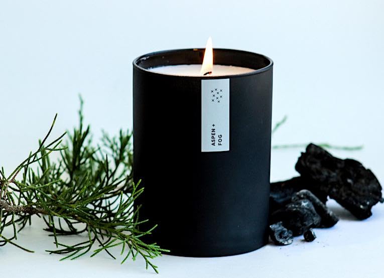 Calyan Wax Co. Aspen & Fog notes of pine, smoke, cedarwood for refined scent