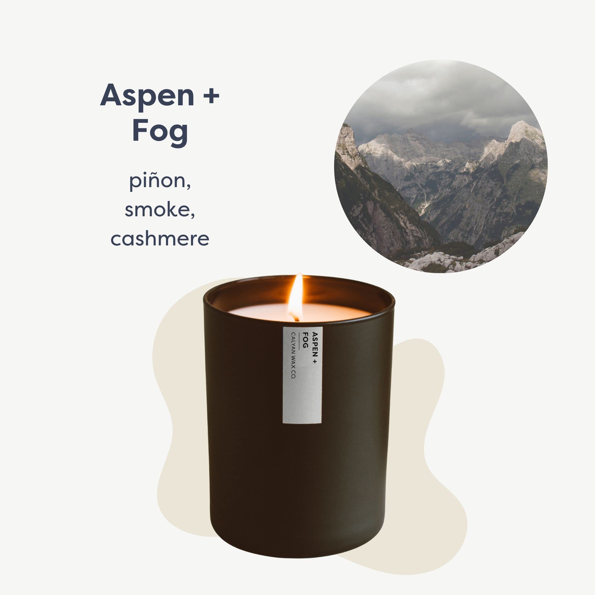 Calyan Wax Co. Aspen & Fog tumbler jar with matte black finish for elegant decor