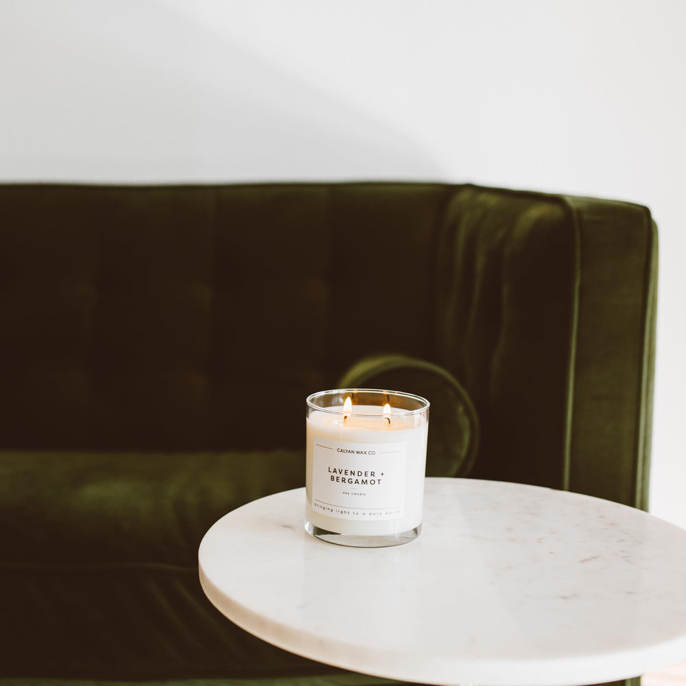 Calyan Wax Co. lavender-bergamot scent profile for relaxation