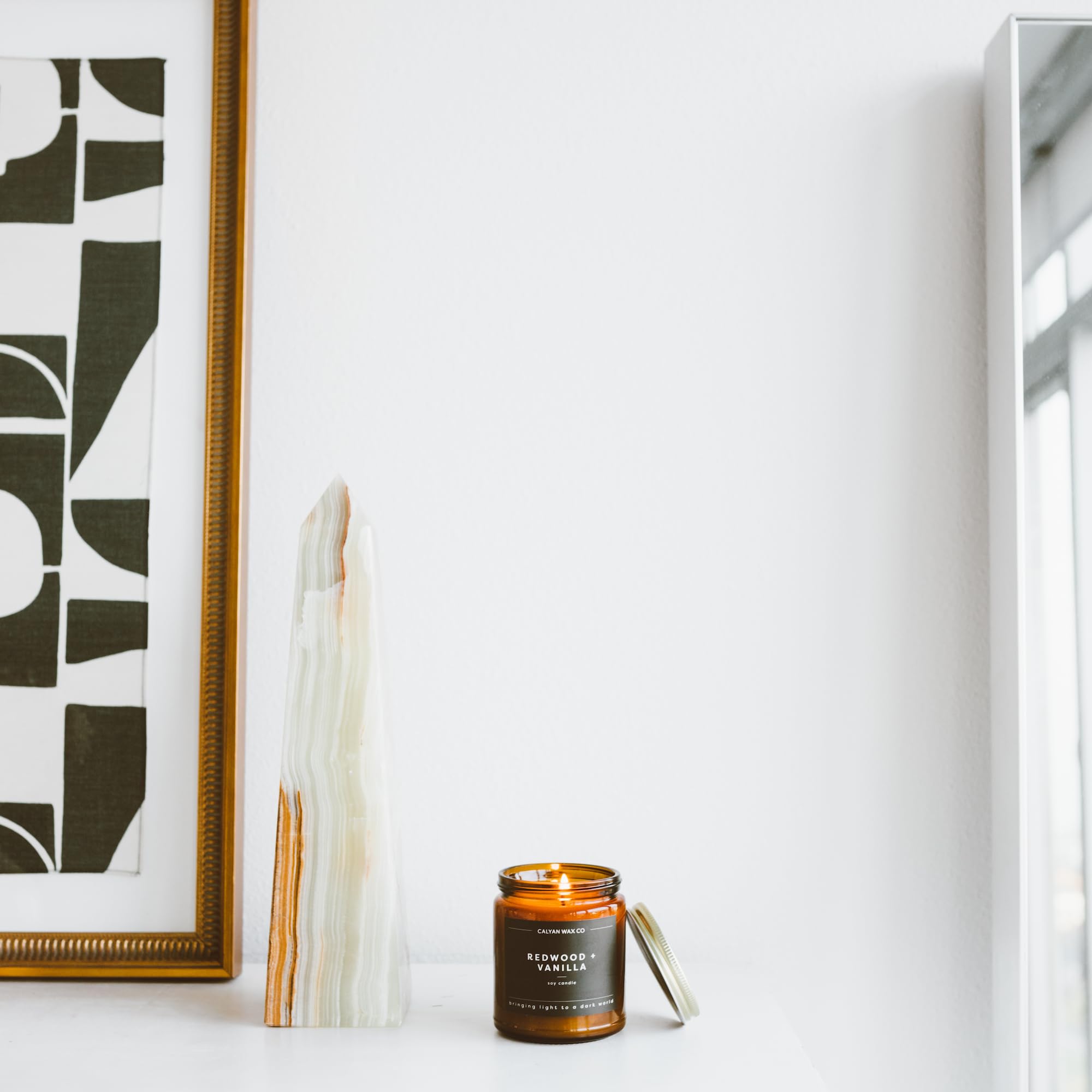 Calyan Wax Co. Redwood & Vanilla vanilla note emphasis for aroma