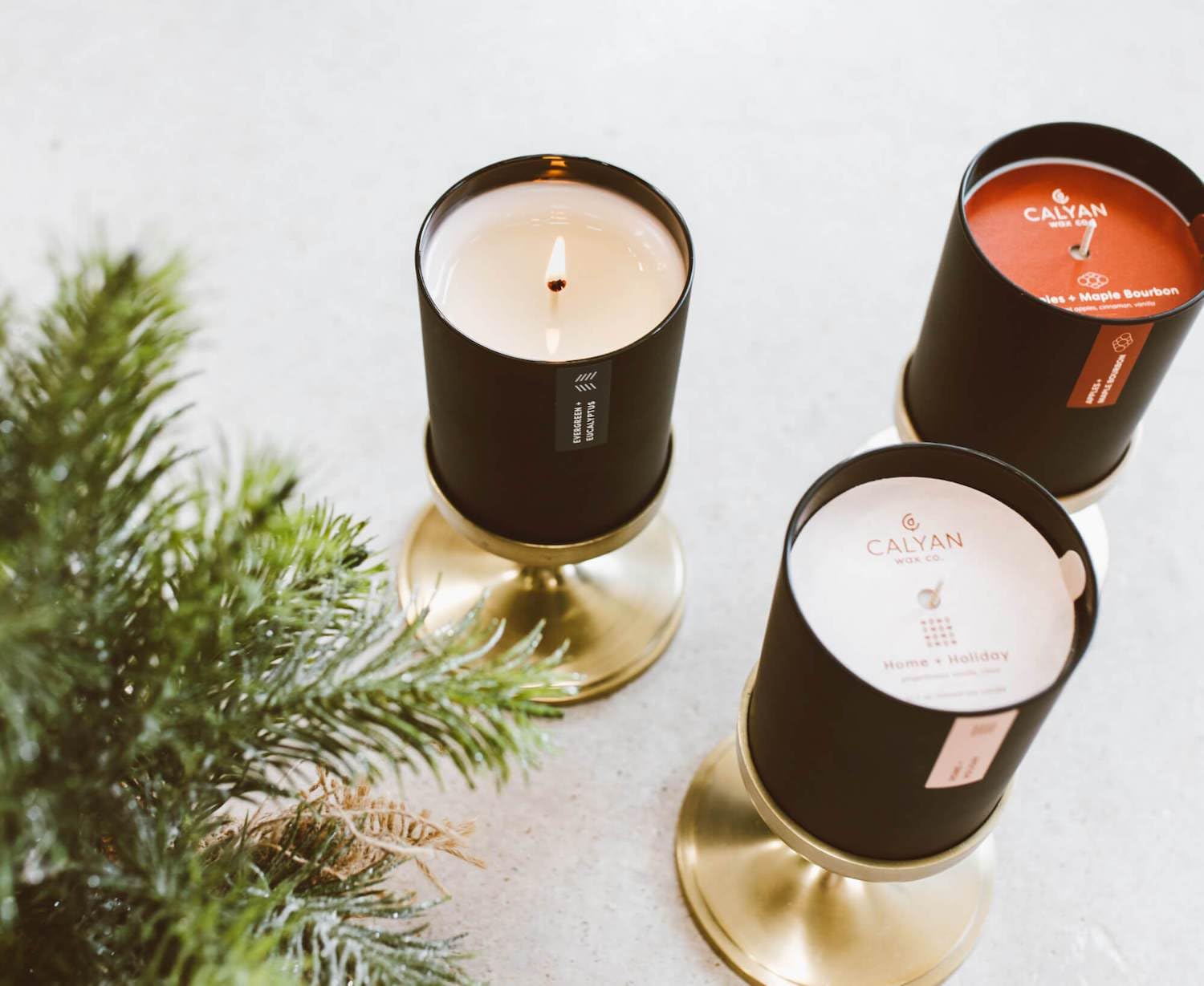 Calyan Wax Co cotton wick and soy wax for a smooth, toxin-free burn.