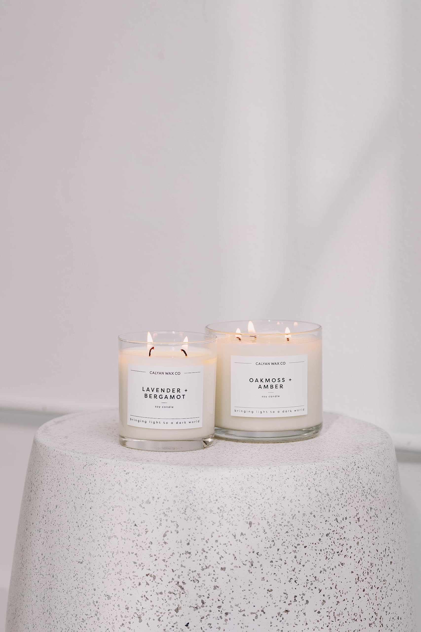 Calyan Wax Co Vetiver & Tonka scent drift suggests long-lasting aroma in any room.