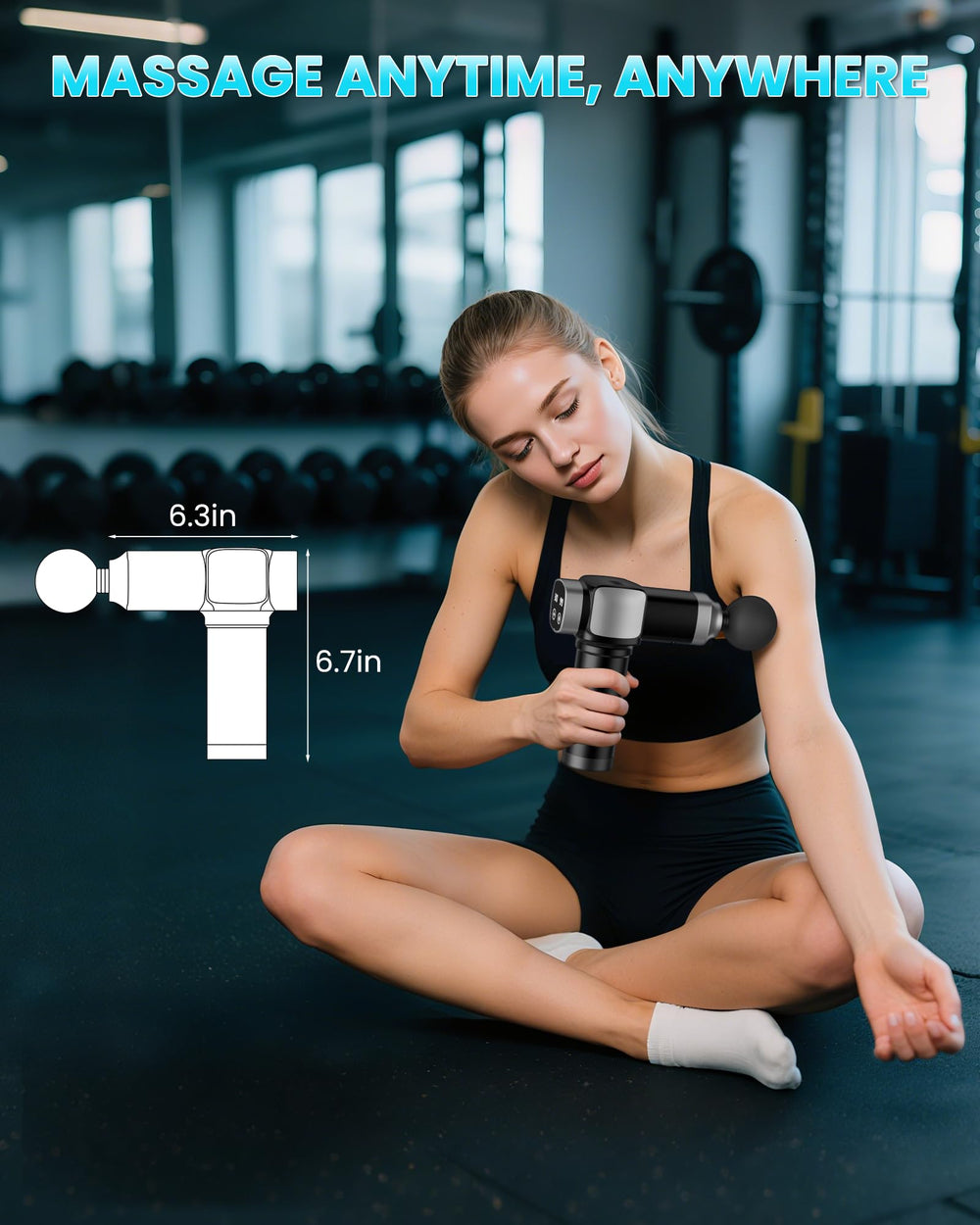 CAMEFER Deep Tissue Massage Gun used on back and neck for post-workout recovery