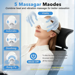 CAMLKE Eye Massager with cooling therapy close-up during session.