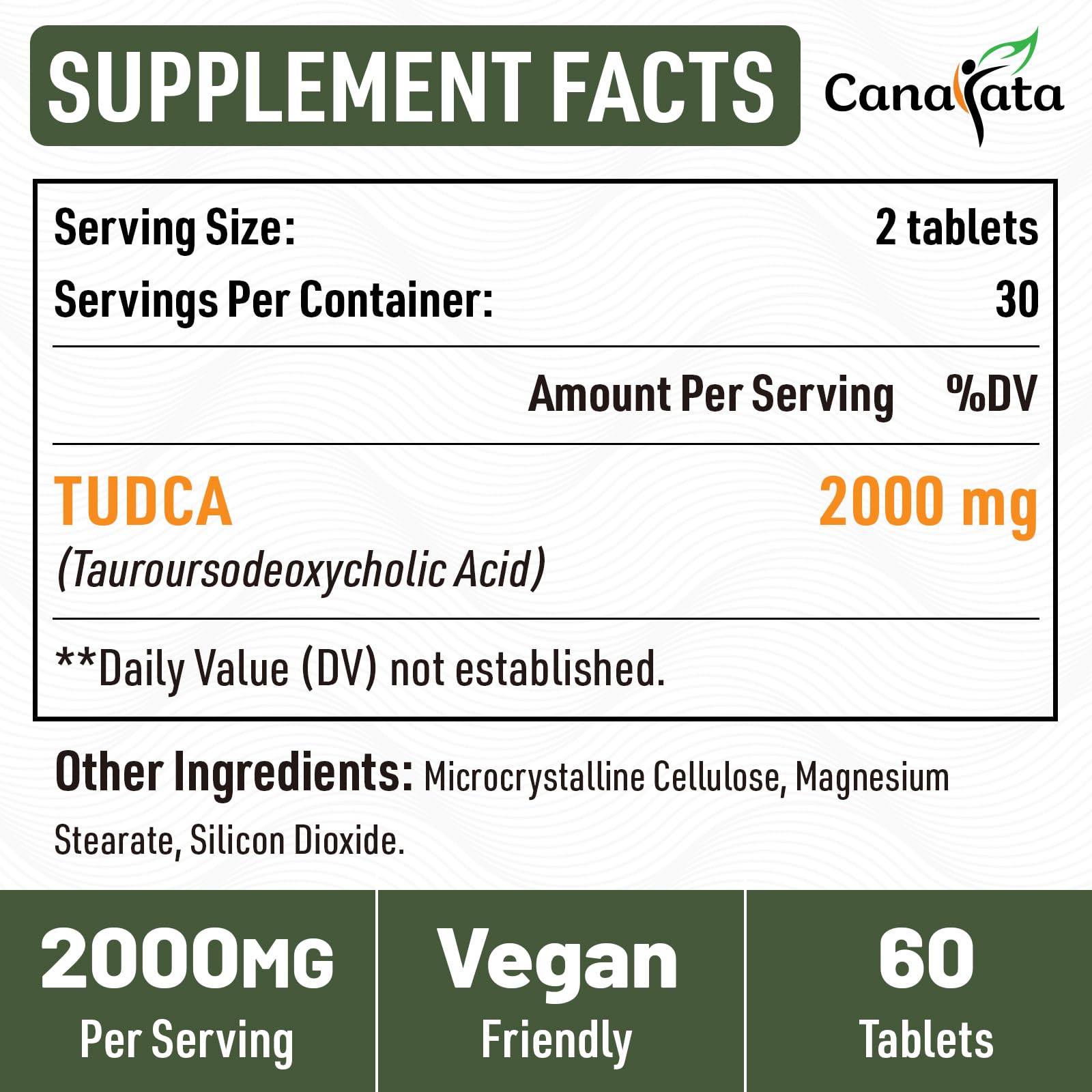Canarata Tudca 60-days supply container for extended use.