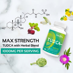 Illustration of seven ingredients highlights a high-potency formula for liver cleanse and gut health.