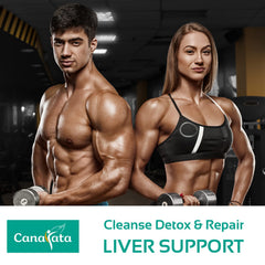 Canarata bottle with milk thistle emphasizes herbal blend for digestive comfort and antioxidant support.