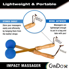 Ergonomic grip helps control speed and depth of percussion.