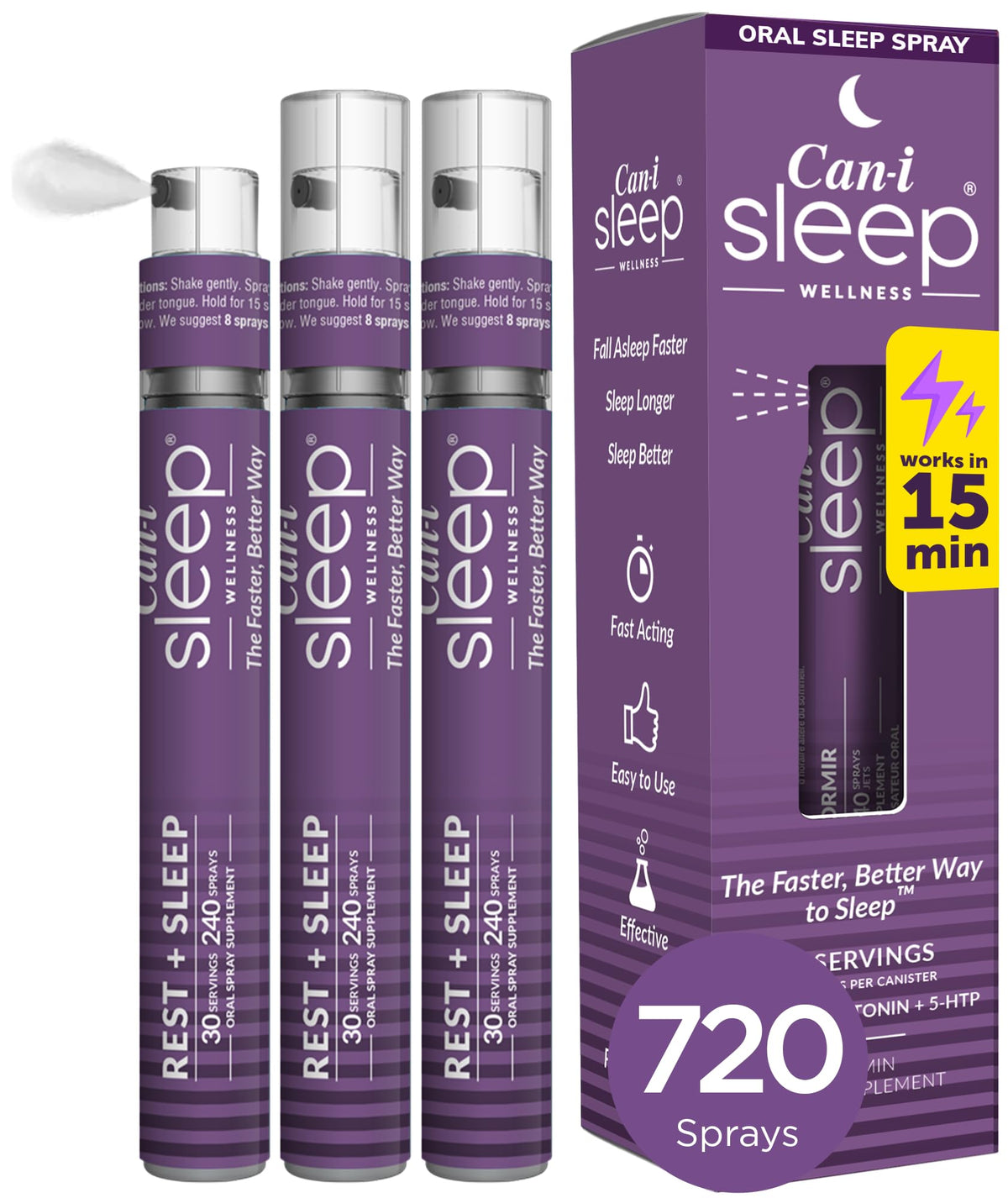 Cani Brands Sleep Spray bottle close-up for compact night shift relief