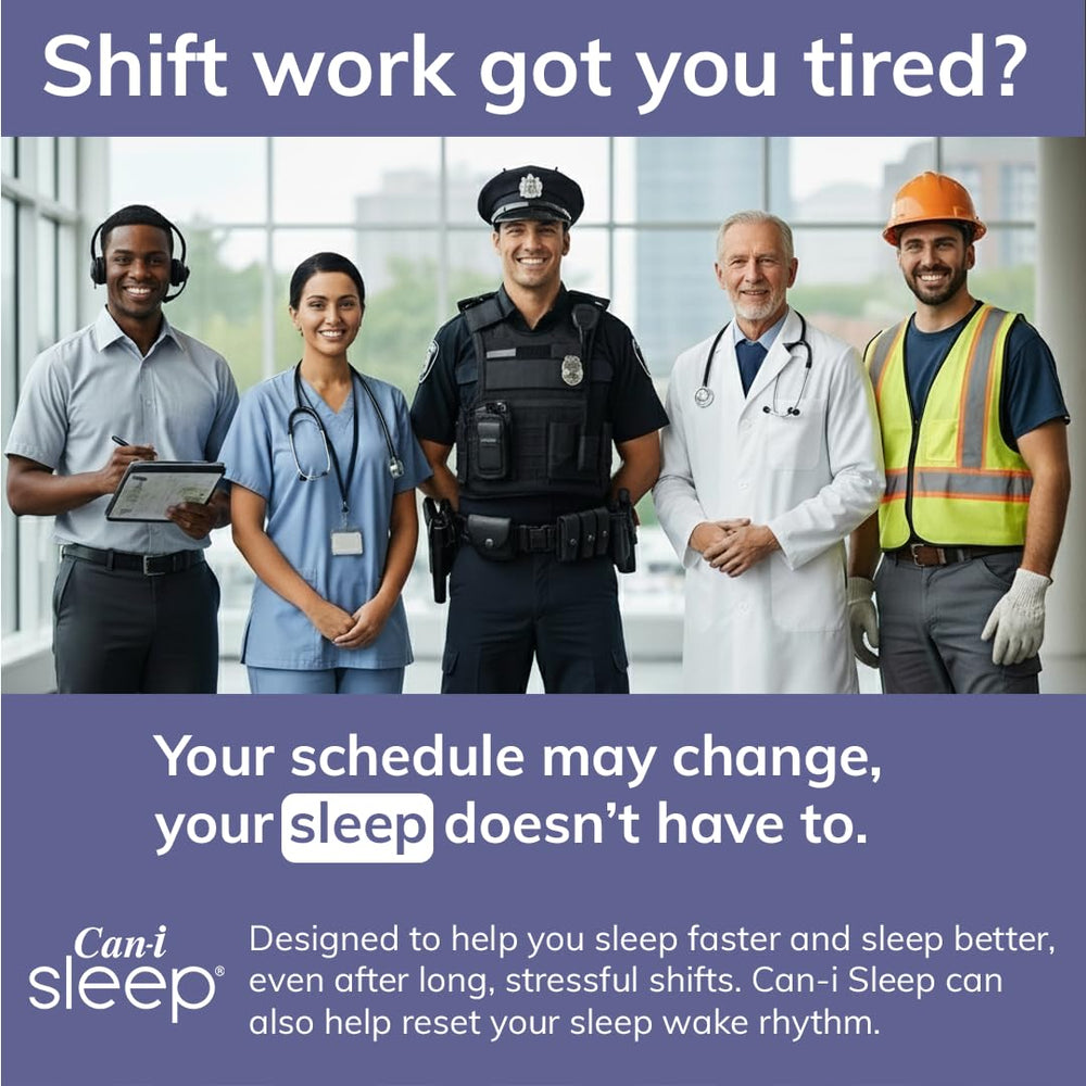 Cani Sleep Spray spray-dispense action illustrating quick-use for late shifts