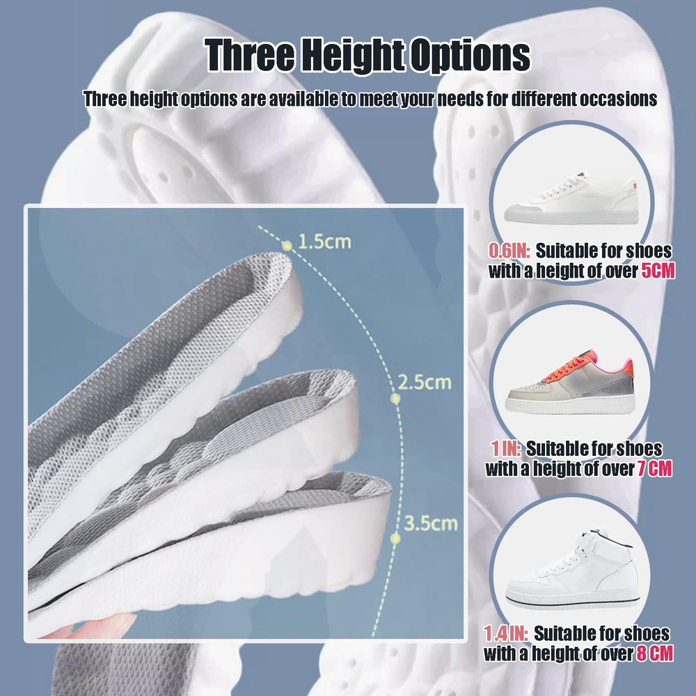 Canlaten·U height-increase insole provides 1.4-inch lift for sneakers.