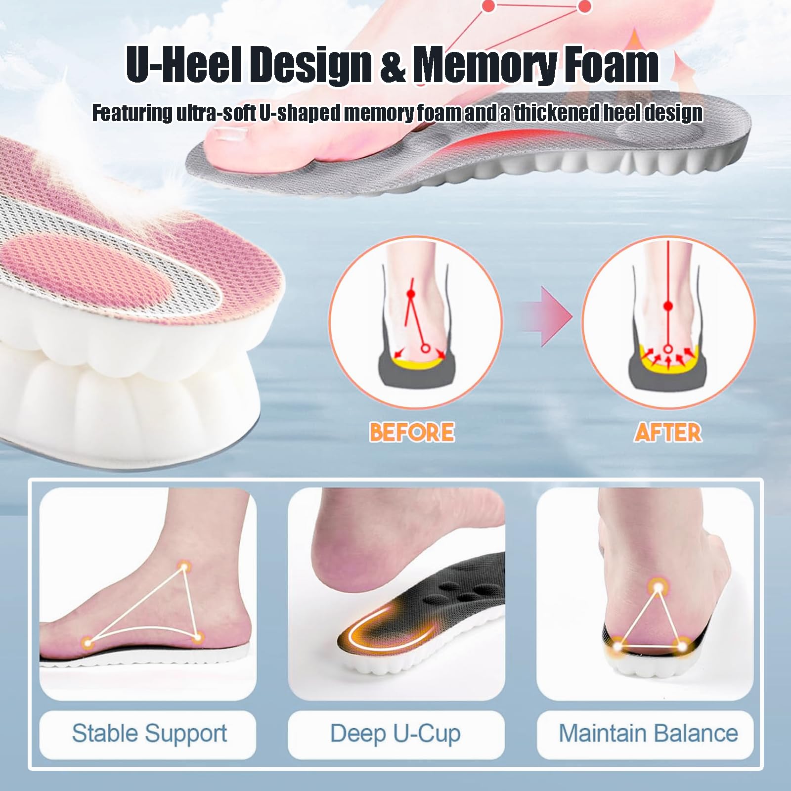 Canlaten·U height-increase insole provides 1-inch lift for boots.