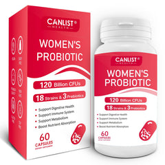 CANLIST Women's Probiotics bottle with 120B CFUs supporting digestive balance