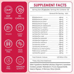 CANLIST probiotic bottle showing prebiotics and digestive enzymes for gut health