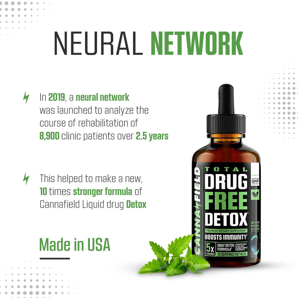 Canna Field detox glass and bottle setup demonstrates at-home five-day detox routine