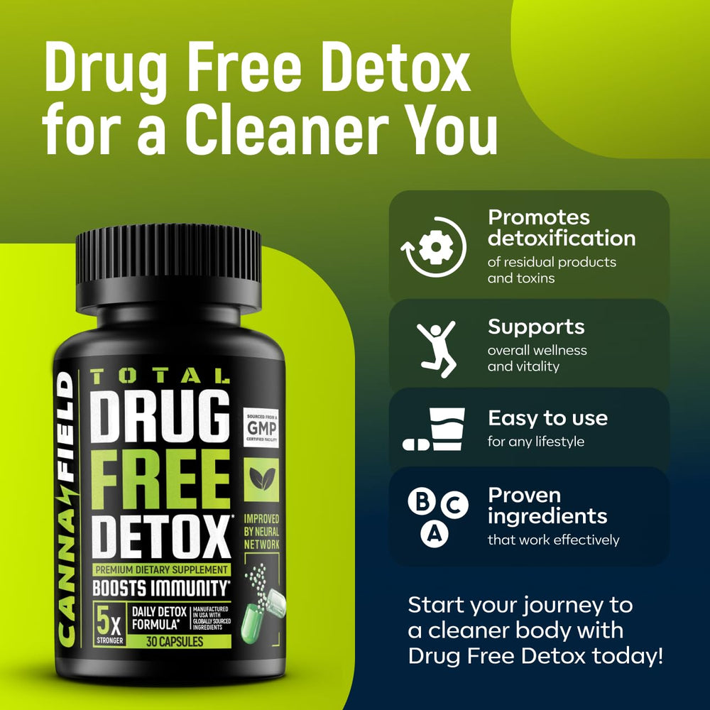 CANNA FIELD Detox capsules closeup showing plant-based detox