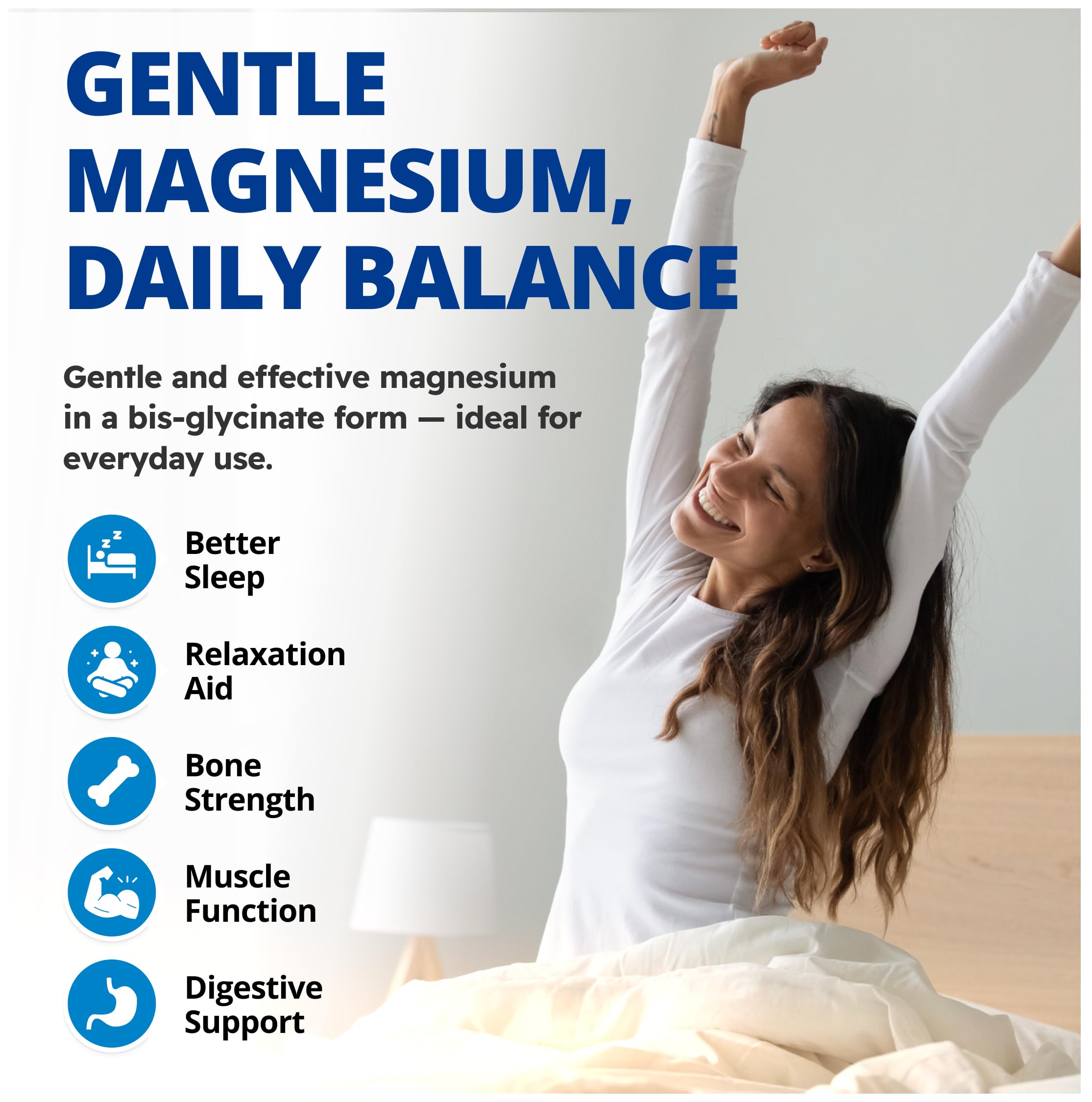 CanPrev magnesium bisglycinate capsules dispensed for easy dosing.