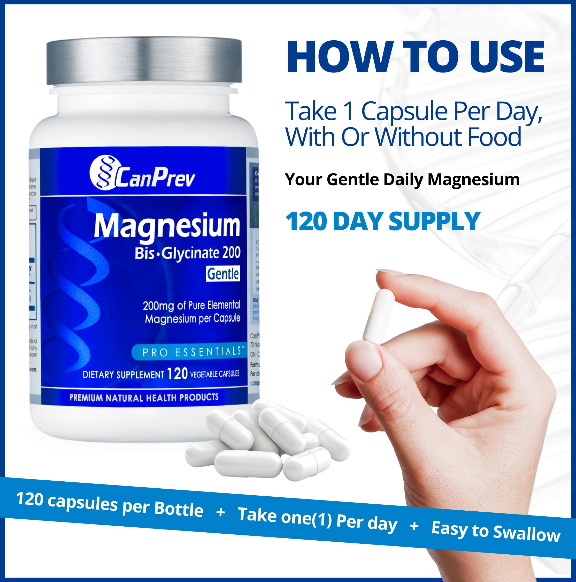 CanPrev magnesium bisglycinate on nightstand for a relaxing routine.