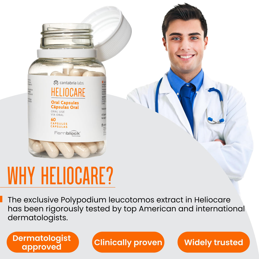 Cantabria Labs Heliocare Fernblock PLE technology closeup highlighting antioxidant action.