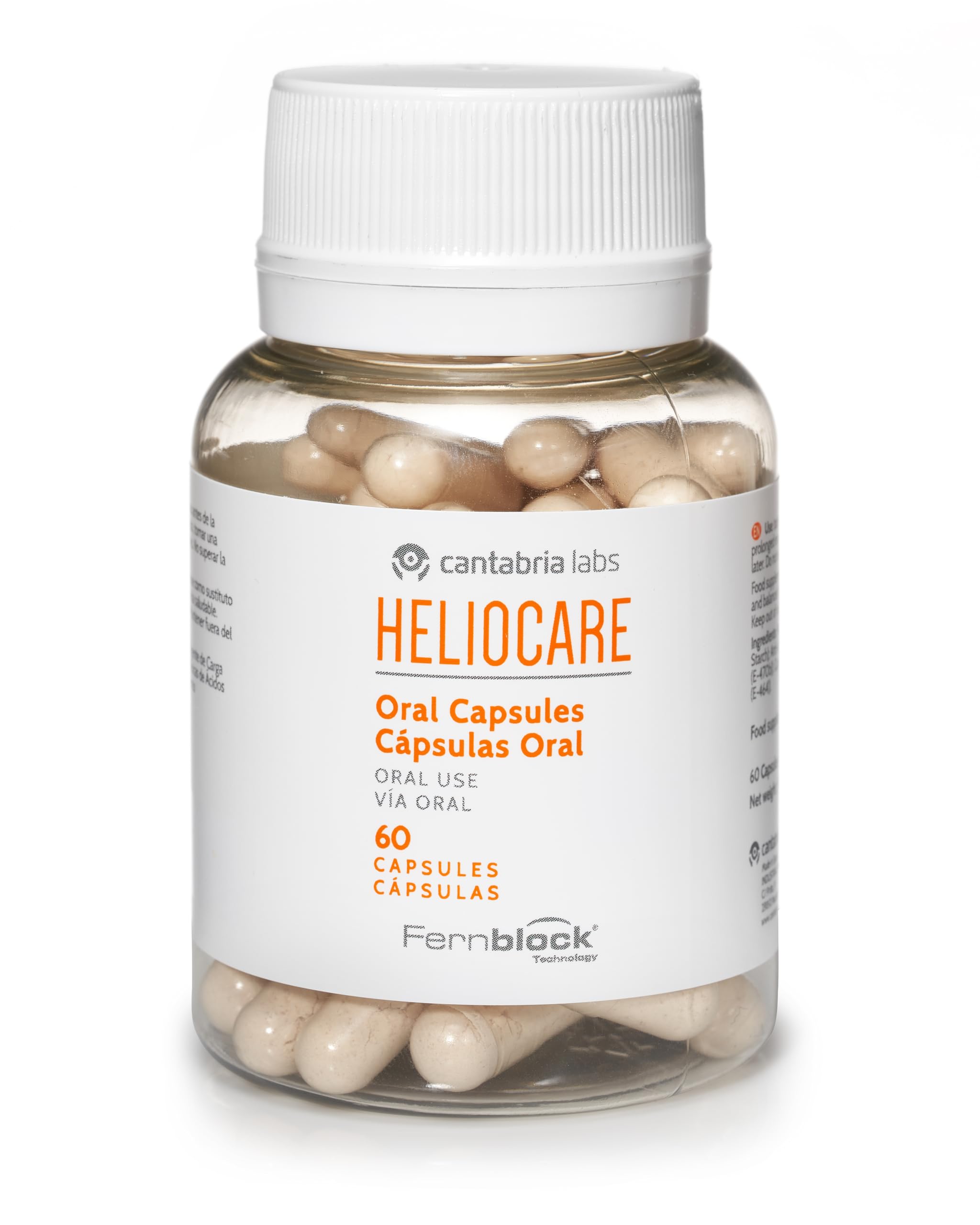 Cantabria Labs Heliocare ingredient list closeup emphasizing natural components.