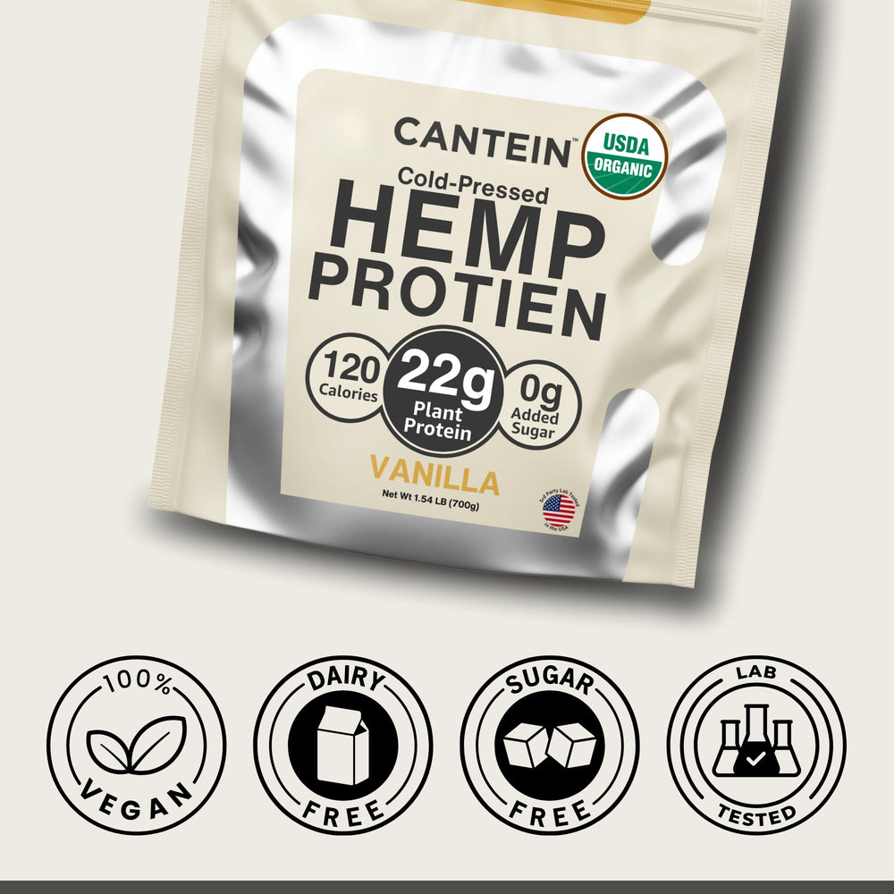 Cantein dairy-free vegan protein powder suitable for keto and low-carb diets.
