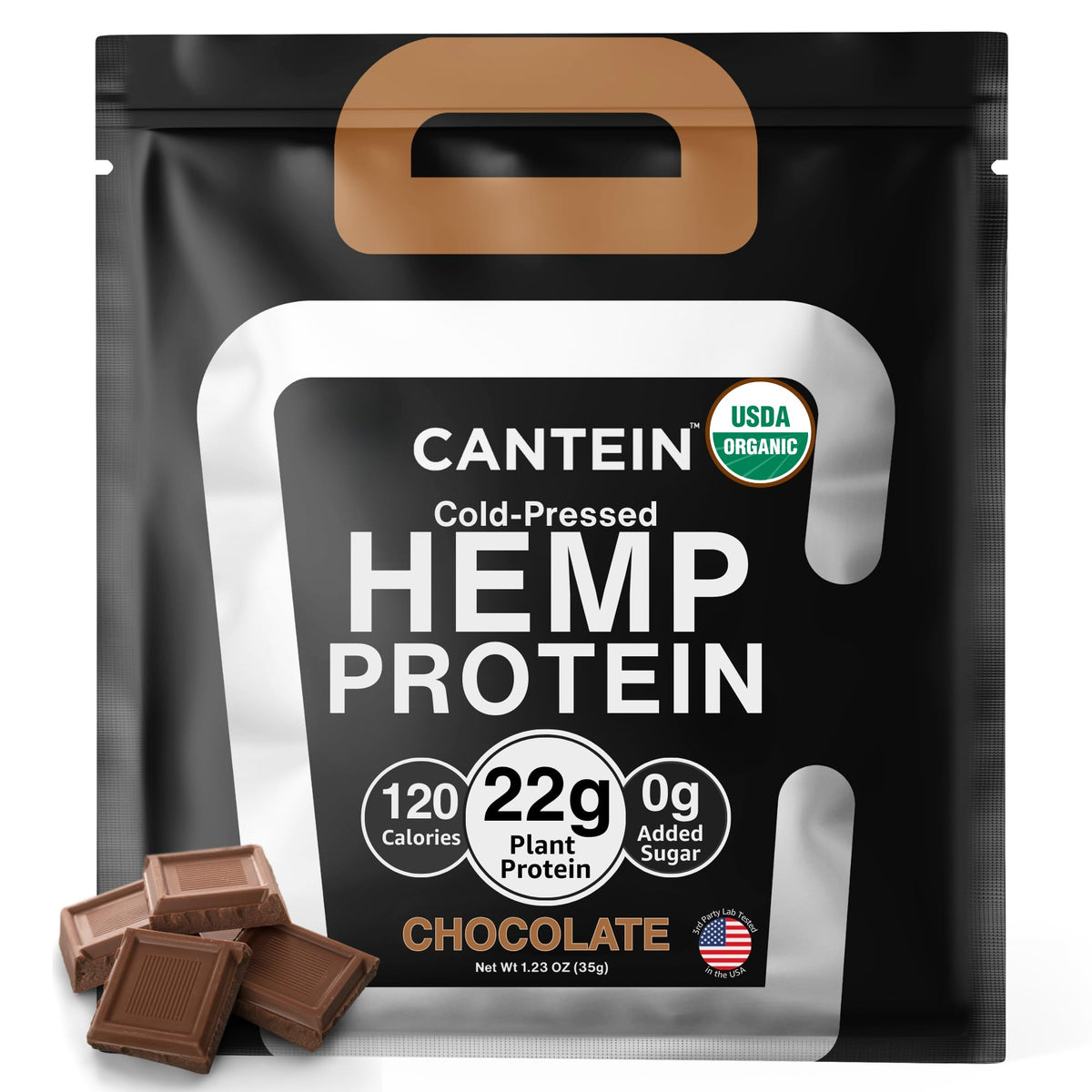 Cantein proteina hemp organica en pote para empezar el dia