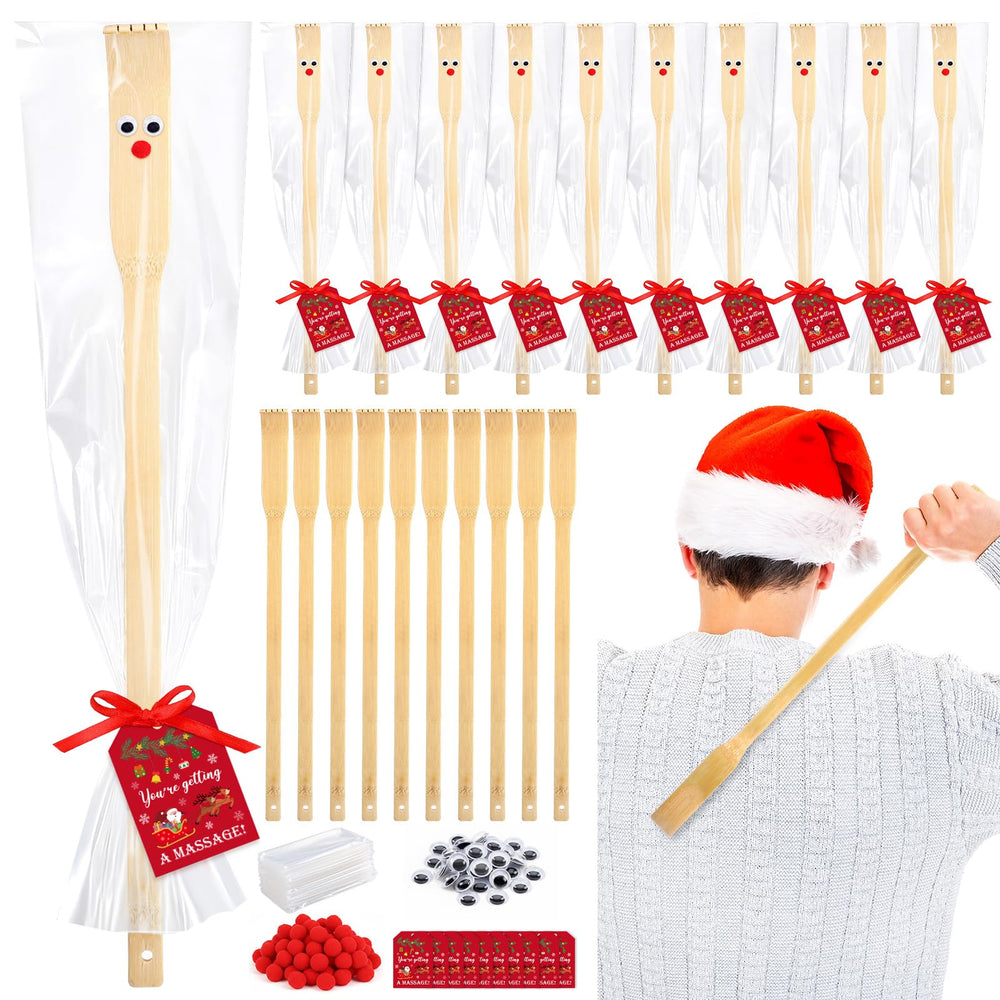 Capoda bamboo back scratcher with festive set for stocking stuffers