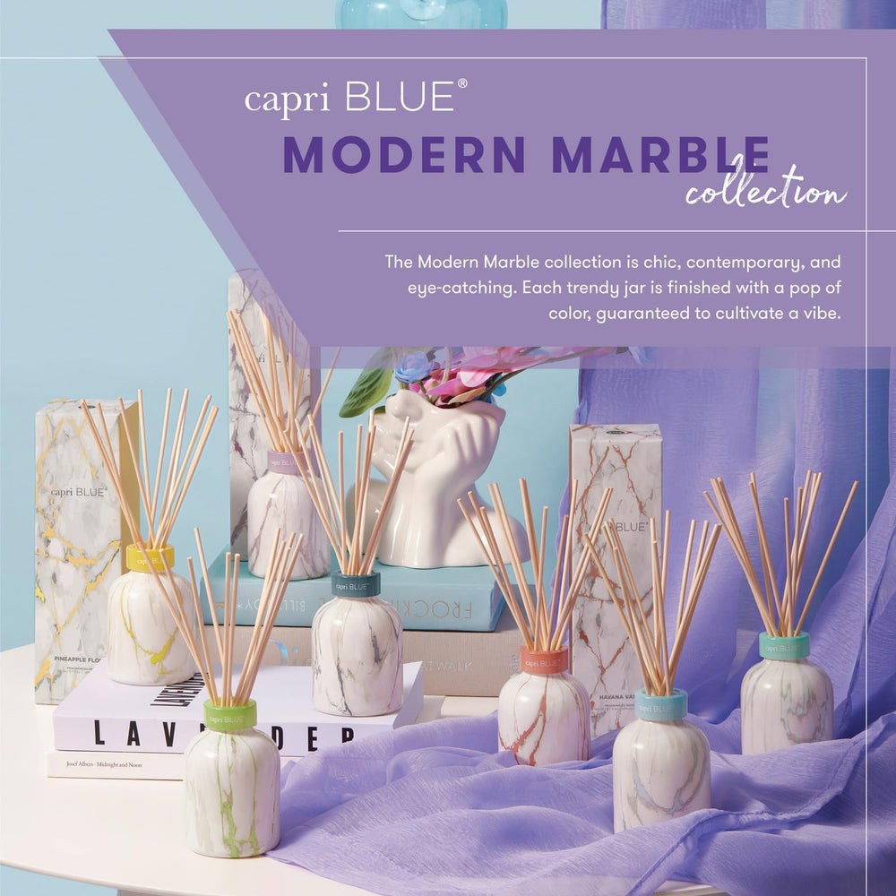 Capri Blue diffuser in bathroom with Volcano scent to refresh air.