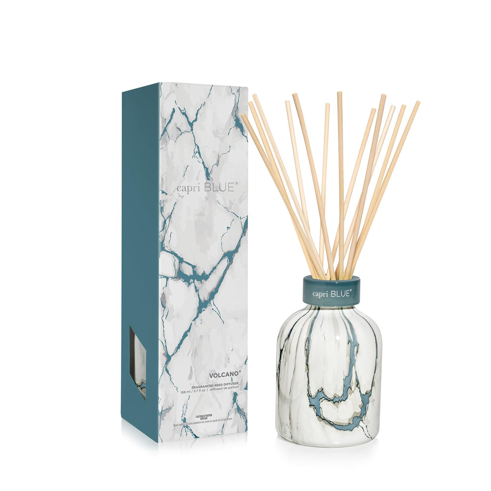 Capri Blue Modern Marble diffuser bottle with Volcano fragrance for stylish, long-lasting scent.
