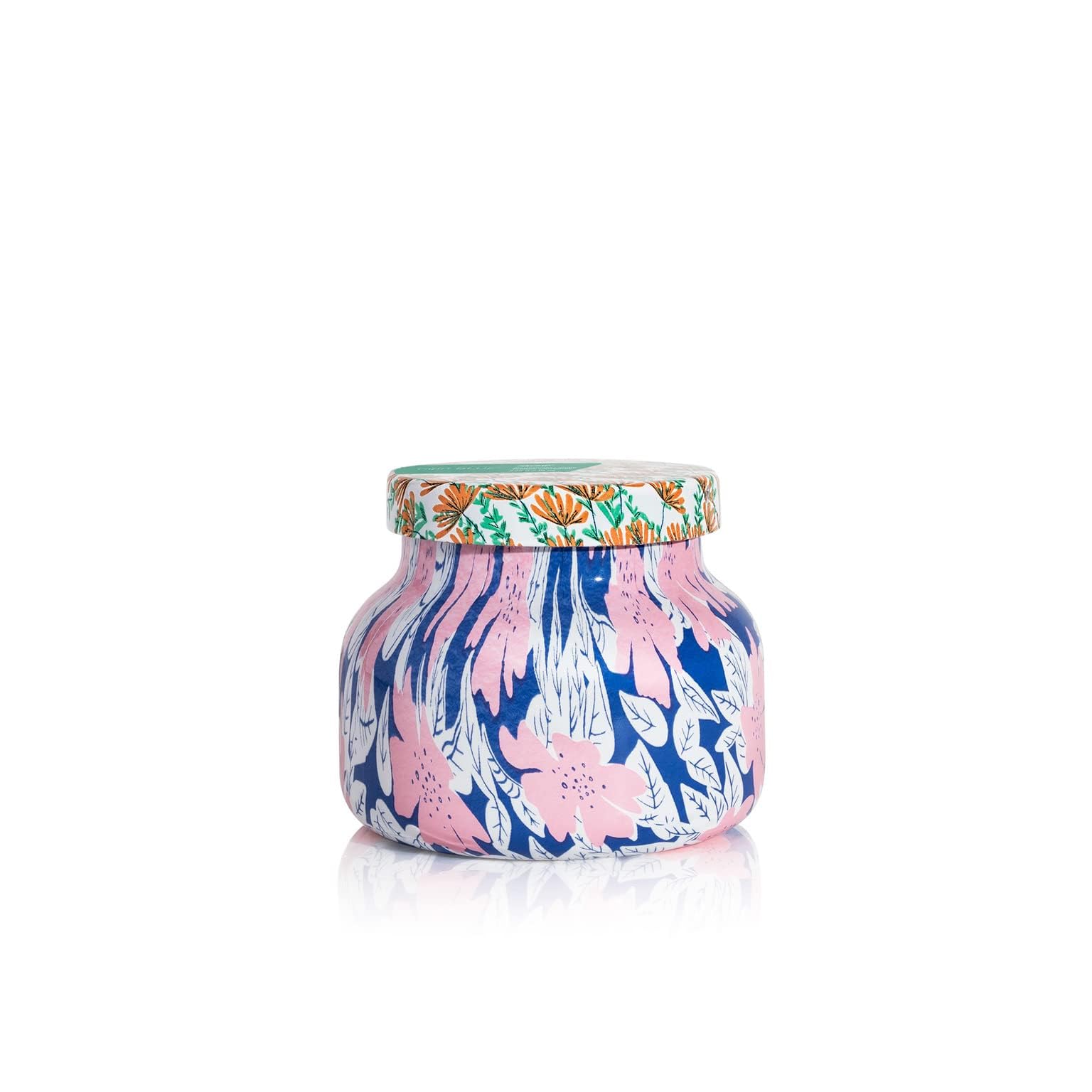 Capri Blue Pattern Play Volcano 8oz glass jar candle enhances living room ambiance
