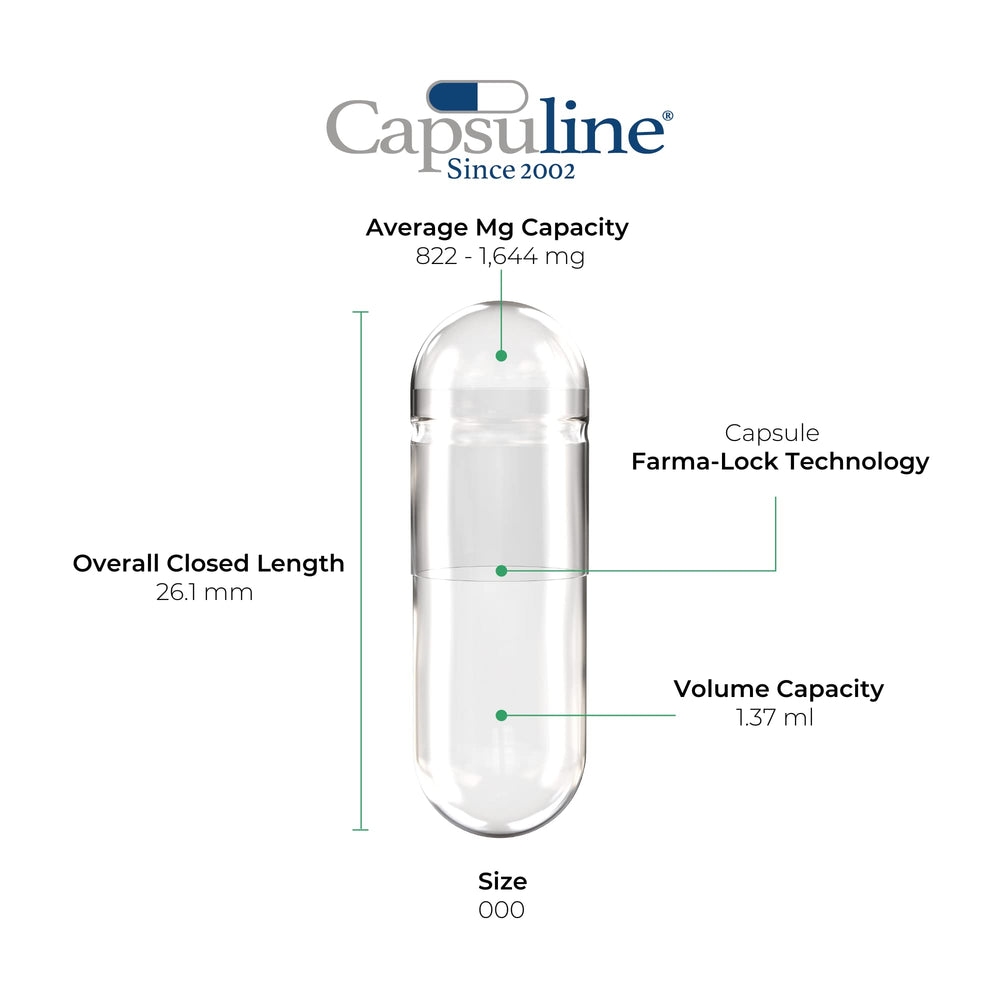 Capsuline bovine gelatin capsule showcases pure base for vitamins