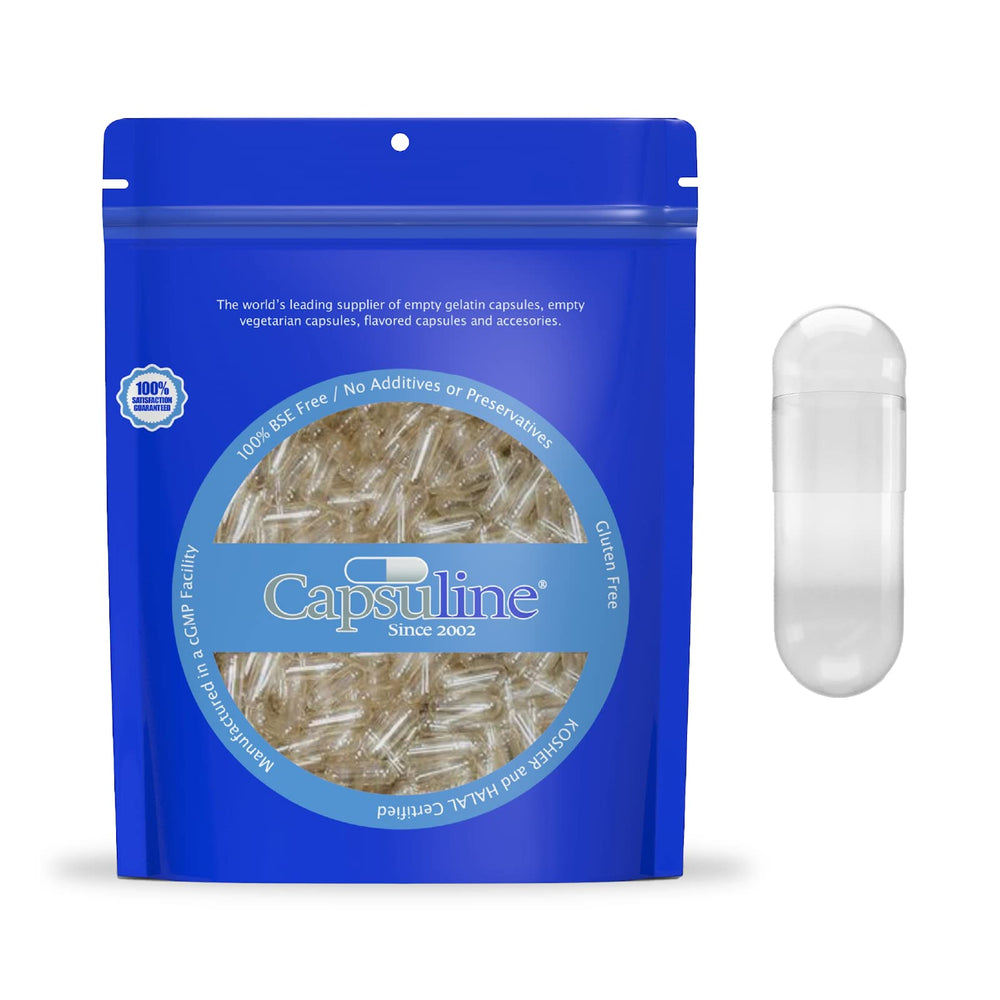 Capsuline Size 000 empty capsule for DIY filling with a clear shell