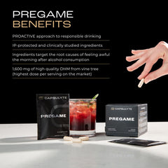 CAPSULYTE Pregame pre-dosed packets ready for night-out use.