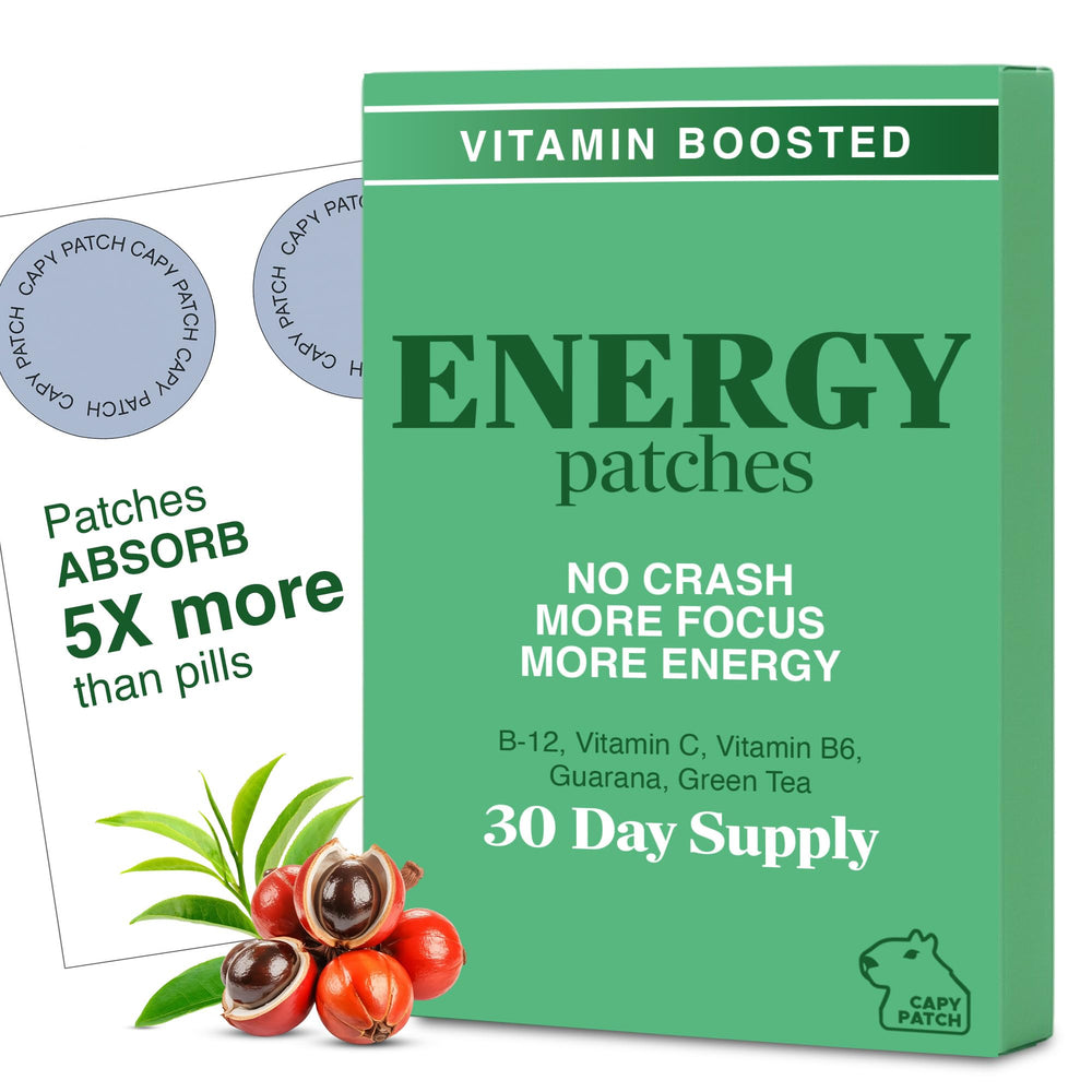 Capy Patch B12 energy patch packaging for on-the-go use