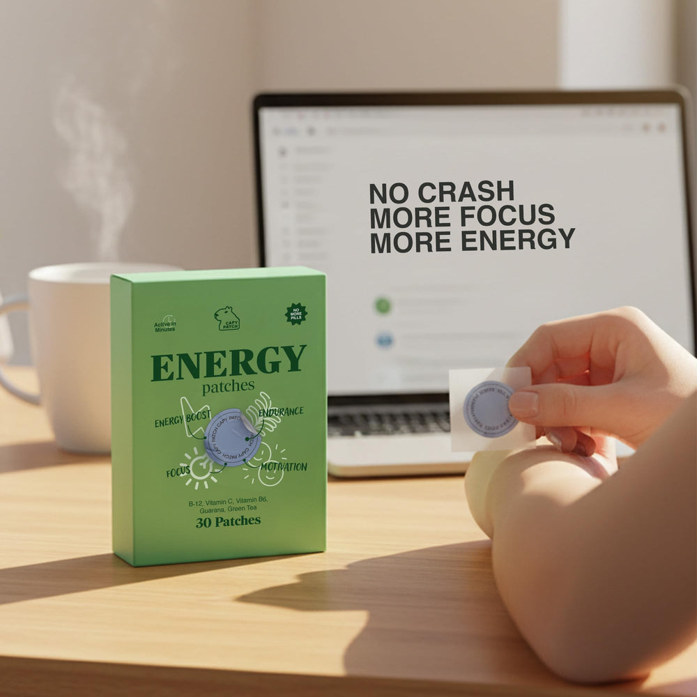 Capy Patch B12 energy patch on the wrist for discreet use
