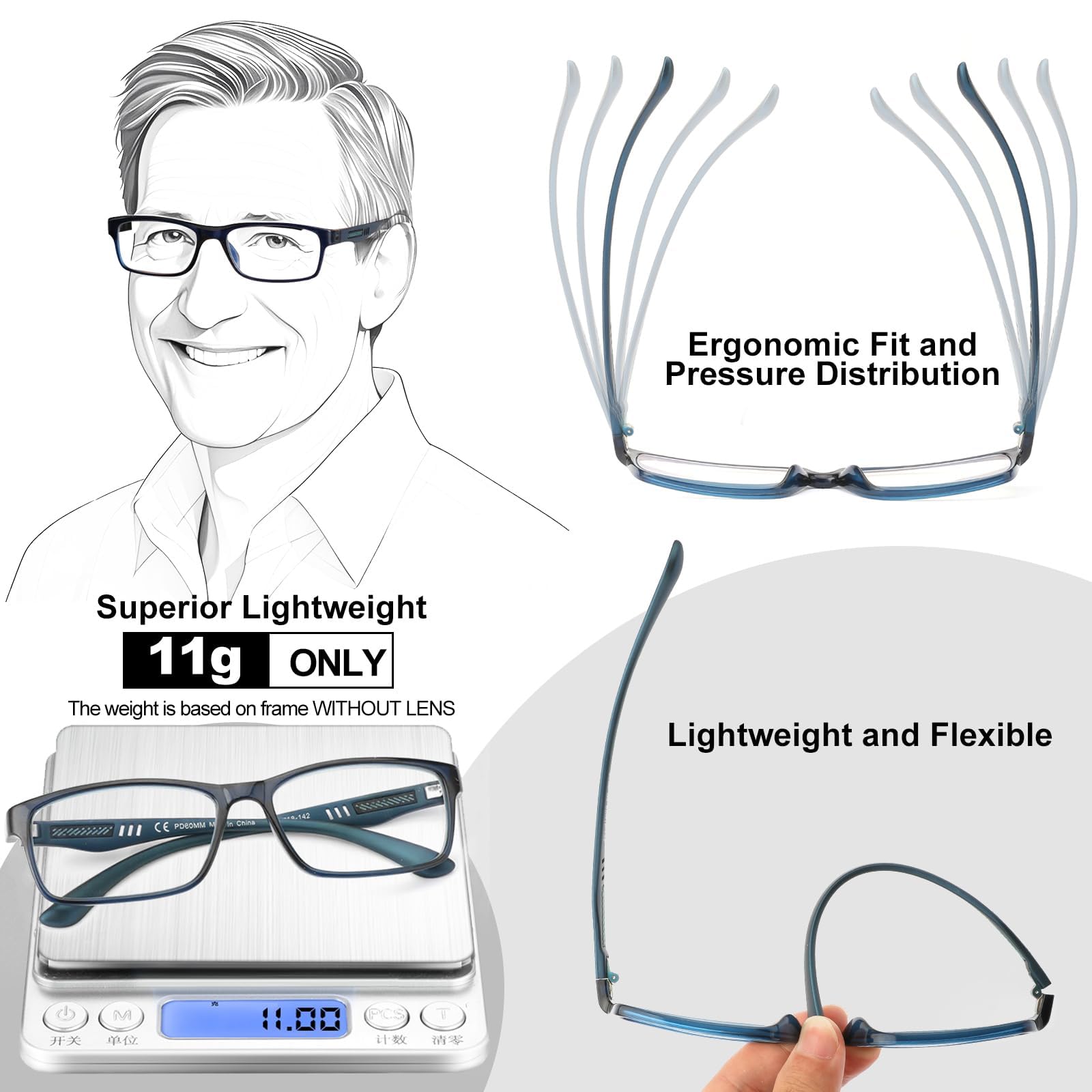 CARA Optical modern design with matte temples for secure, stylish wear