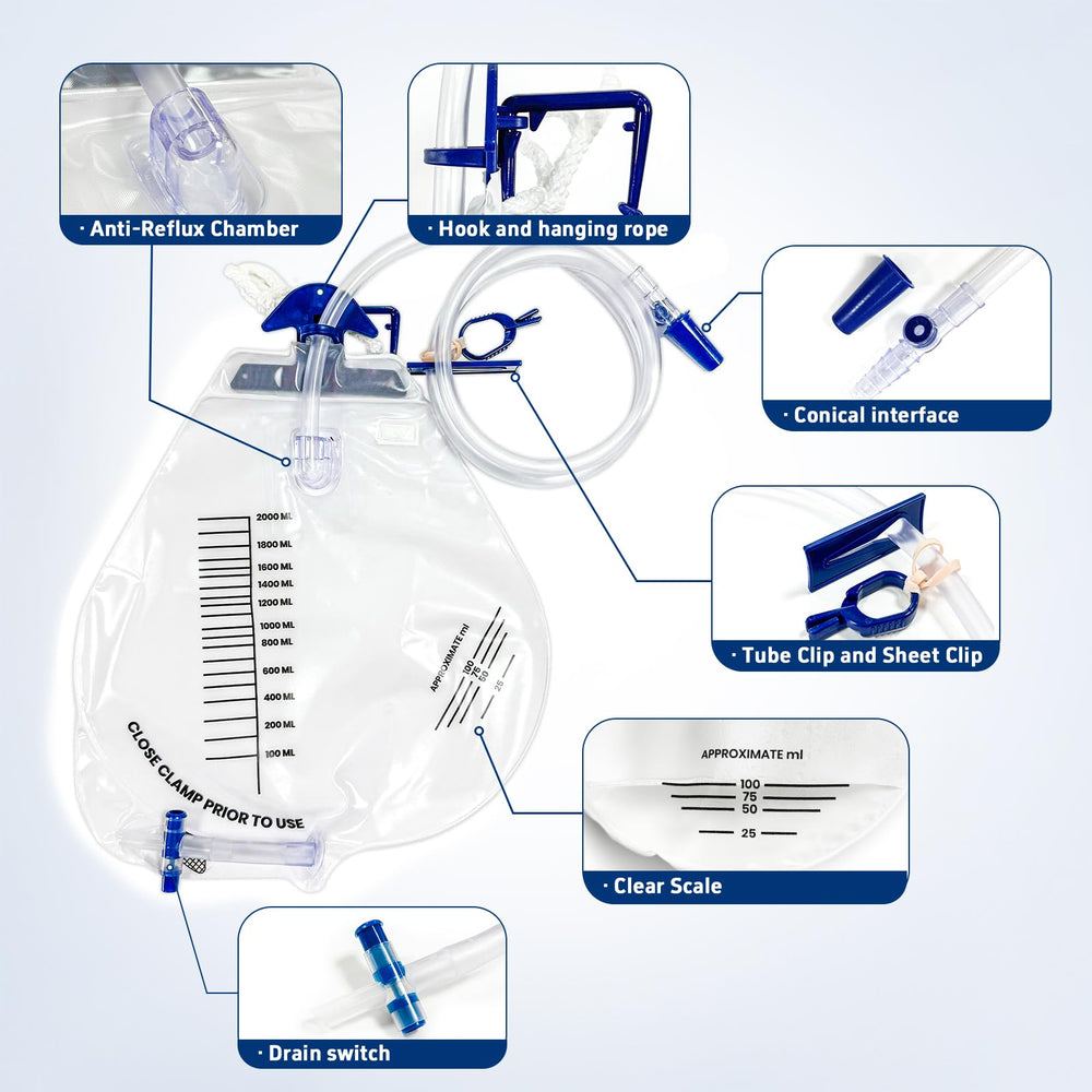 CARBOU six-pack urine bags for hygienic, portable home care