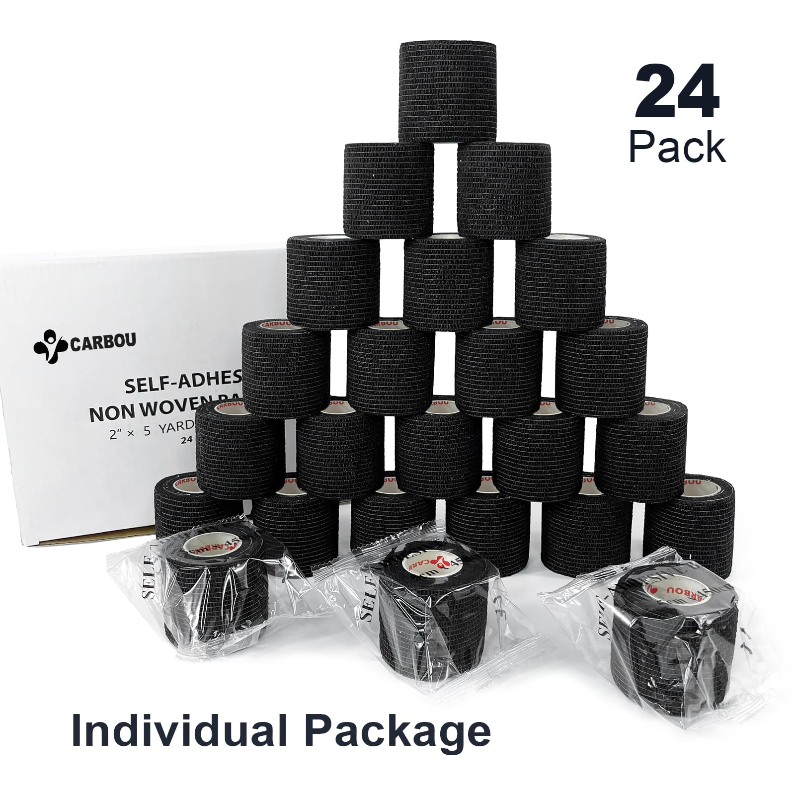 CARBOU bandage wrap tearable by hand design for quick application