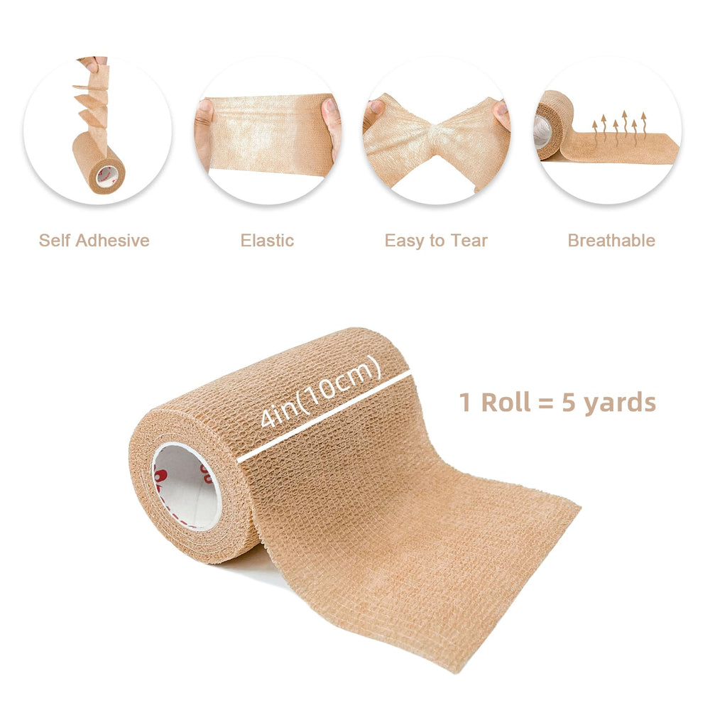 CARBOU beige self-adhesive bandage close-up showing strong grip