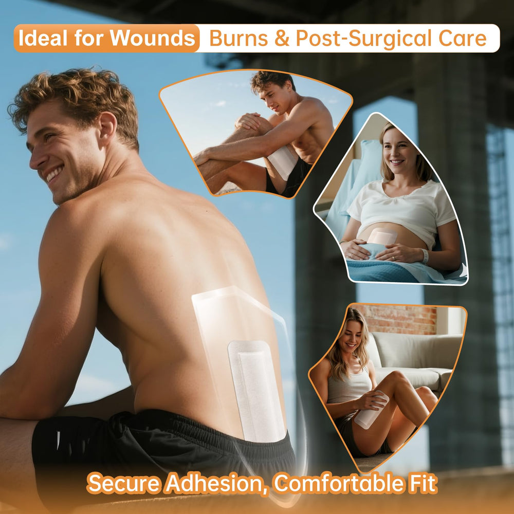 Carbou Island Dressing latex-free material suitable for sensitive skin.