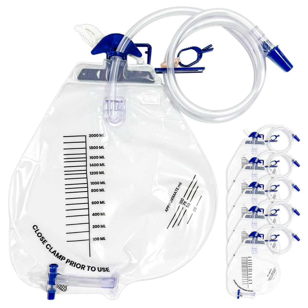 CARBOU urine bag 2000ml with anti-reflux valve for reliable drainage