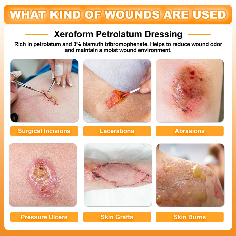 CARBOU Xeroform box with 25 dressings for convenient wound care.